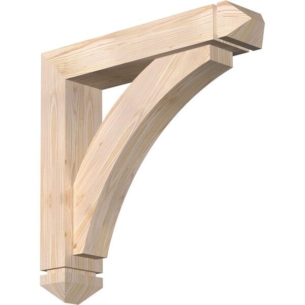 Ekena Millwork Thorton Arts and Crafts Smooth Bracket w/ Offset Brace, Douglas Fir, 5 1/2"W x 26"D x 26"H BKT0604X26X26THR03SDF - main